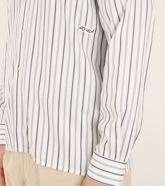 Soulland - Perry Shirt White/Blue Stripes