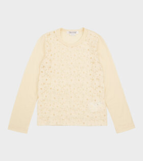 Wool L/S Embroidery Floral Shirt Off-white