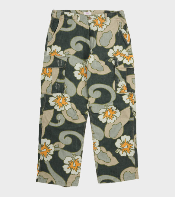 ERL - Printed Cargo Pants Grey Hibiscus