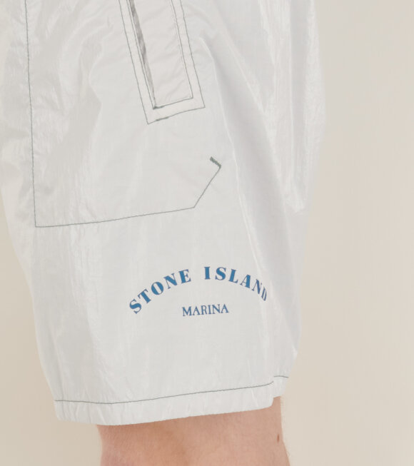 Stone Island - Coated Nylon Marina Swim Shorts White