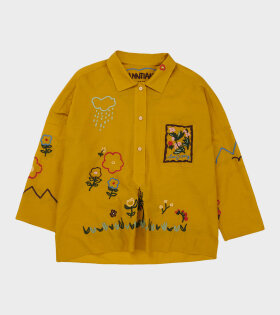 Embroidered Unisex Shirt Mustard Yellow