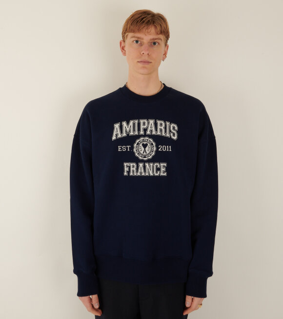 AMI - AMI Paris France Sweatshirt Navy 