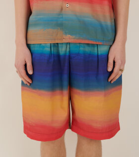 Poplin Stretch Waist Shorts Multicolor