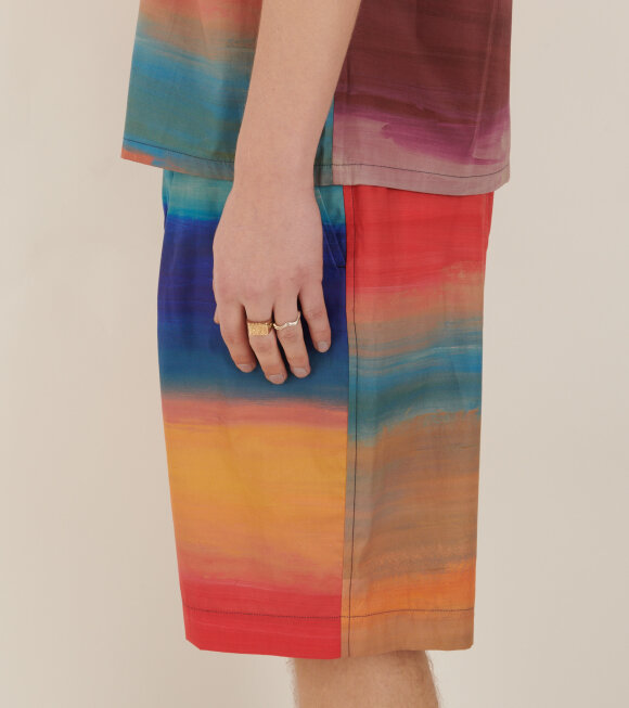 Marni - Poplin Stretch Waist Shorts Multicolor