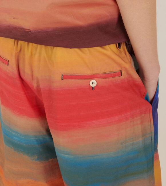 Marni - Poplin Stretch Waist Shorts Multicolor