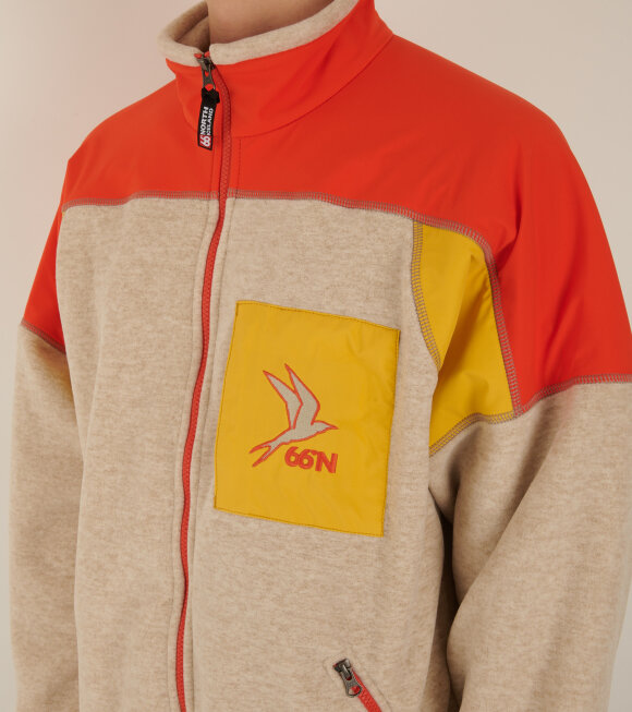 66 North - Kria Fleece Jacket Beige/Orange/Yellow