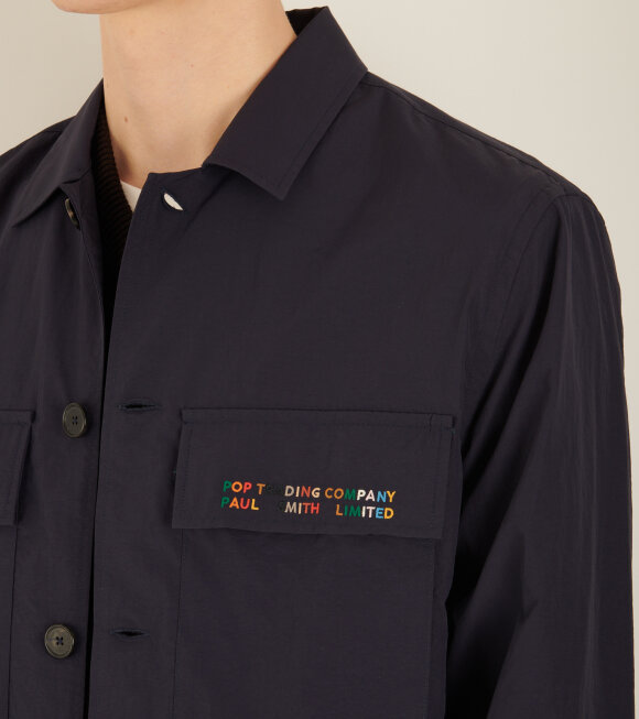 Paul Smith X Pop - Embroidery Casual Fit Nylon Overshirt Navy