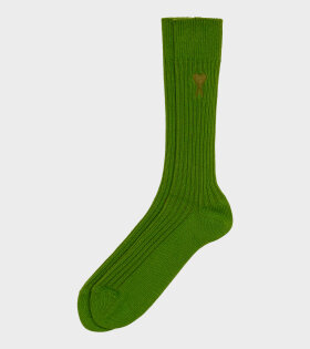 Rib Knitted Socks Evergreen