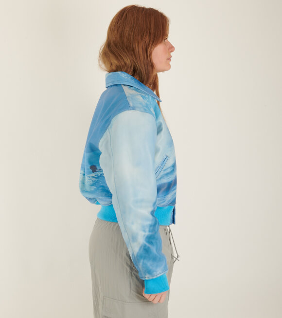 ERL - Surf Printed Leather Bomber Blue