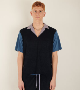 Towelling Lounge S/S T-shirt Blue Mix