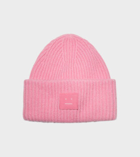 Ribbed Knit Beanie Hat Bubble Pink