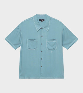 Contrast Pick Stitched Shirt Blue