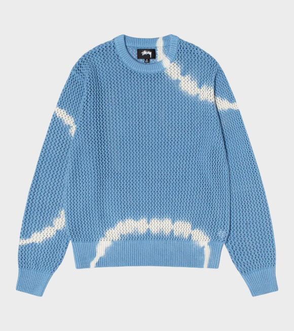 Stüssy - Pigment Dyed Loose Gauge Sweater Tie Dye Blue