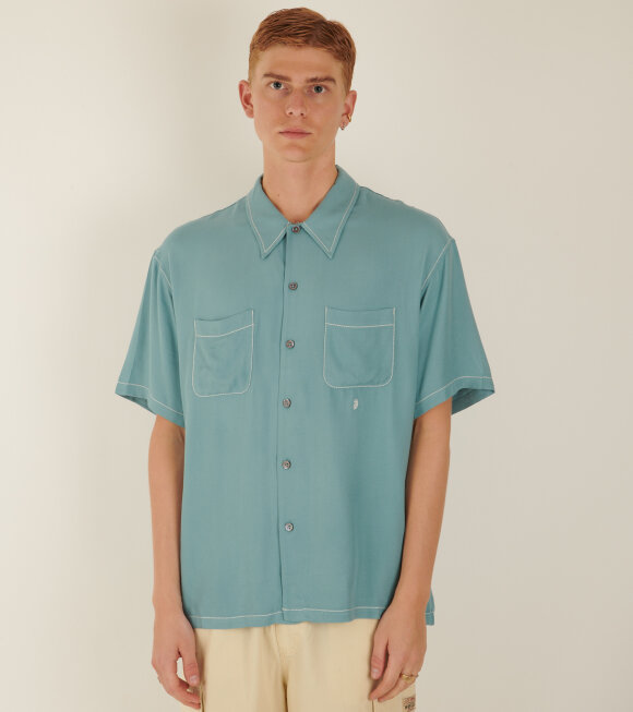 Stüssy - Contrast Pick Stitched Shirt Blue
