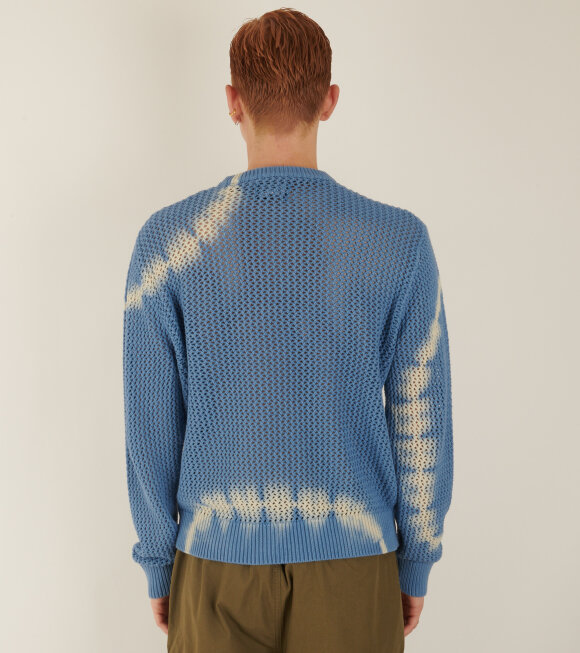 Stüssy - Pigment Dyed Loose Gauge Sweater Tie Dye Blue