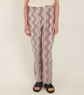 Glitter Wavy Stripes Trousers Multicolor