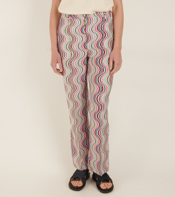 Missoni - Glitter Wavy Stripes Trousers Multicolor