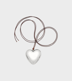 Spirit Necklace Big Heart Silver/Brown