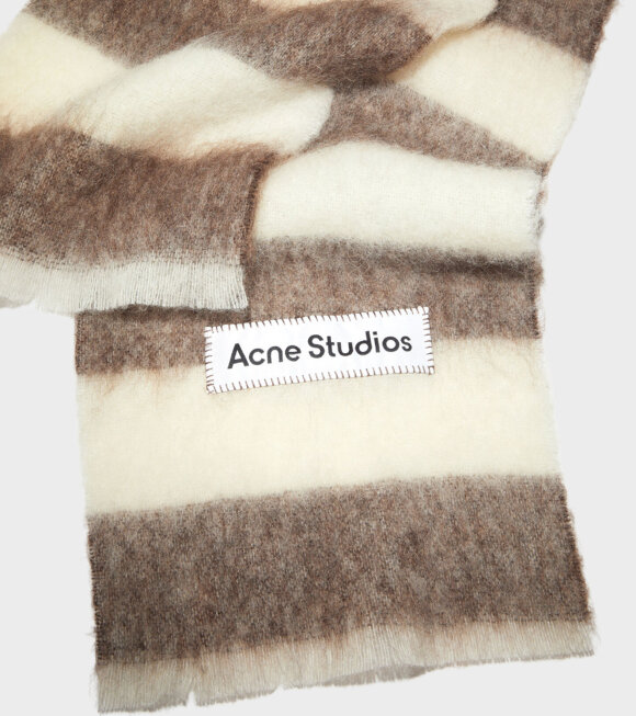 Acne Studios - Wool Blend Stripe Scarf Brown/White