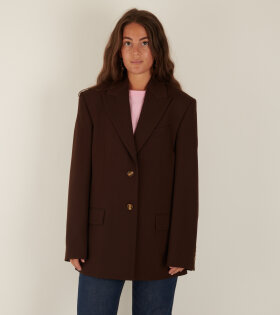 Single Breasted Suit Blazer Chestnut Brown