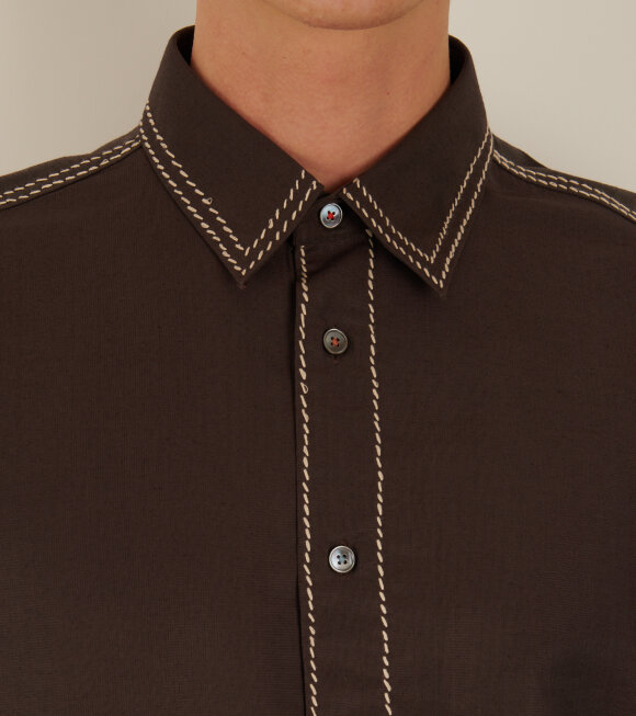 Paul Smith - Embroidered Shirt Brown