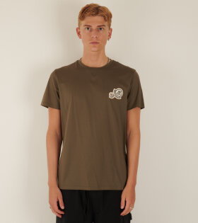 Embroidered Double Logo T-shirt Army Green