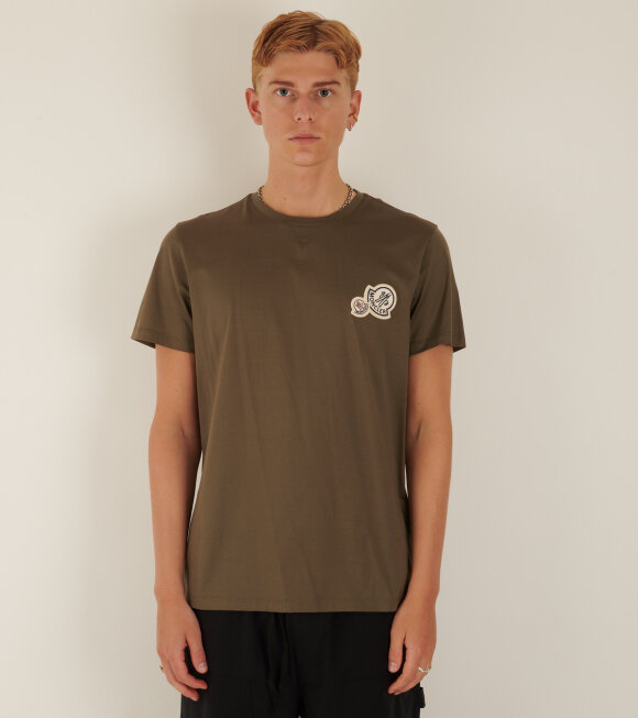 Moncler - Embroidered Double Logo T-shirt Army Green