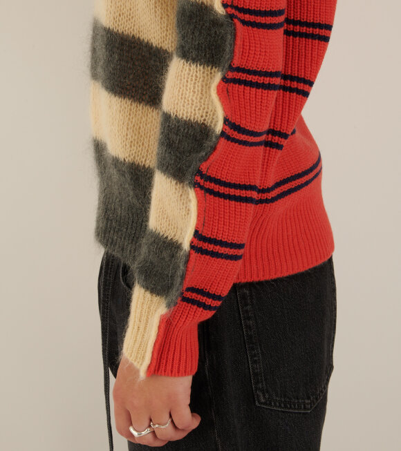 Marni - Striped Duo Knit Grey/Coral