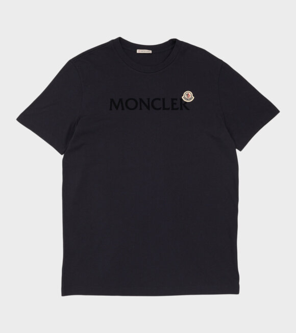 Moncler - Velour Logo T-shirt Dark Navy