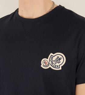 Embroidered Double Logo T-shirt Dark Navy