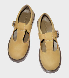 Berylab W Leather Buckle Shoes Khaki/Beige