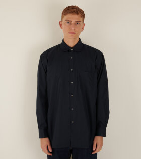 Relaxed Round Collar Shirt Navy