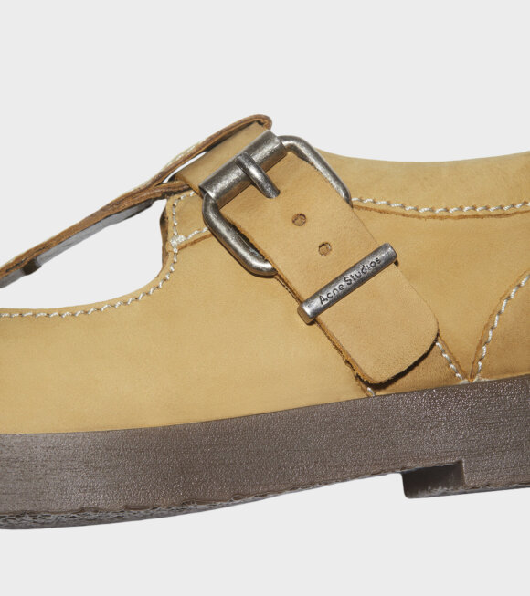 Acne Studios - Berylab M Leather Buckle Shoes Khaki Beige