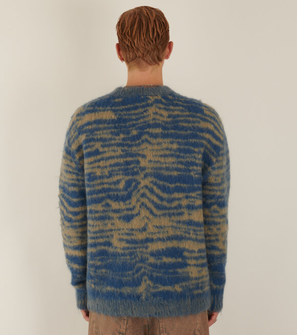 Acne Studios - Relaxed Mohair Knit Denim Blue/Dark Beige