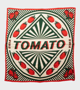 Tomato Silk Scarf White/Red Tomato Can
