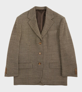 Wool Mix Suit Jacket Multi Taupe