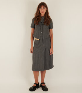 Nicoline Skirt Grey Pinstripe