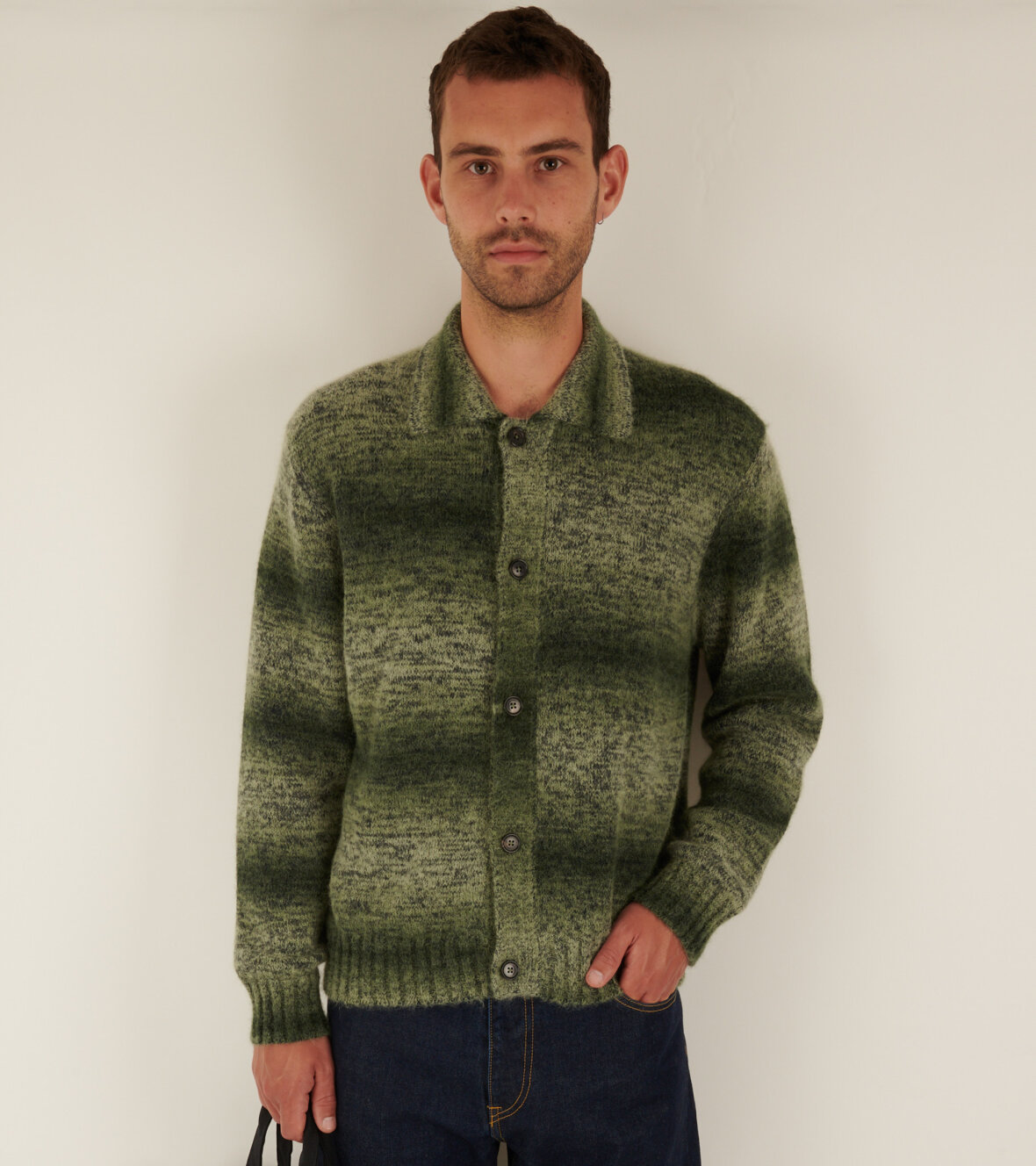 dr. Adams - Norse Projects Erik Space Dye Mohair Jacket Army Green
