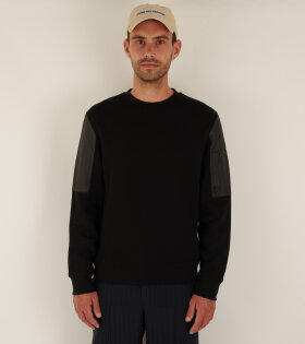 Nylon Patch Sweatshirt Black
