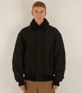 Shearling Collar Jacket Black