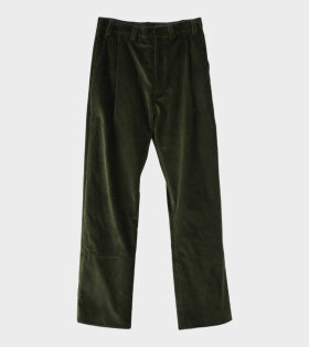Corduroy Box Trousers Green