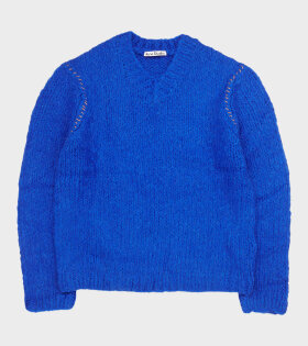 Knitted Alpaca Mix Jumper Deep Blue