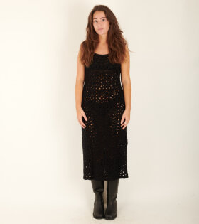 Crochet Knit Dress Black