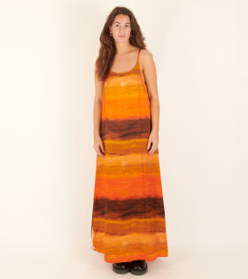 Leva Long Dress Orange Stripes