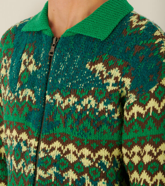 Andersson Bell - Submerge Nordic Zip-up Cardigan Green