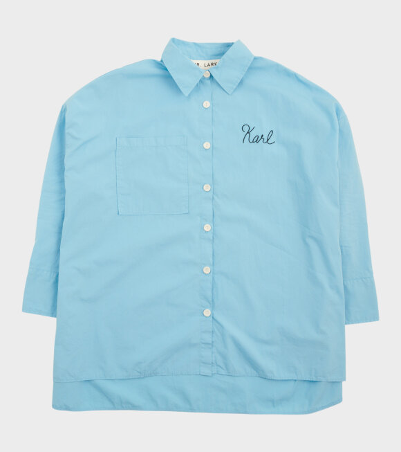 Religiøs Tekstforfatter Mysterium Mr. Larkin skjorter – Uniform Shirt Ibiza Blue til tøj i - Pashion.dk