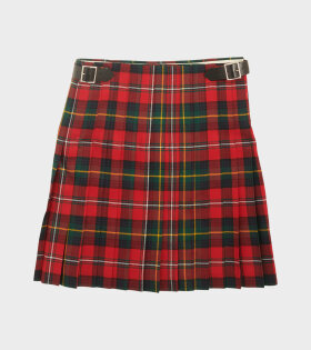 Checkered Wool Mini Skirt Red/Green