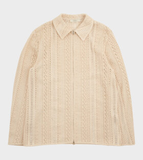Crochet Zip-up Shirt Ecru
